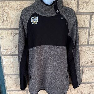 Black& Gray Pullover Jacket Embroidered Logo GameDay Lion Panther Size Med Soft